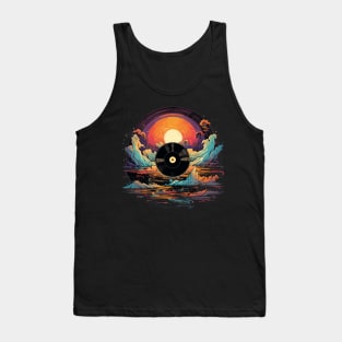 Vinyl in the clouds with sunset Tank Top